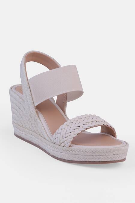 Shop_Heel Your Sole_Off White Genuine Leather Wedge Heels _Online_at_Aza_Fashions