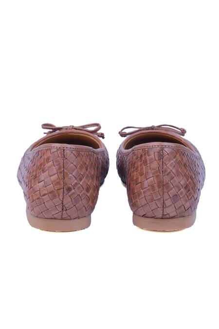 Shop_Heel Your Sole_Brown Bree Woven Ballerina Shoes _Online_at_Aza_Fashions
