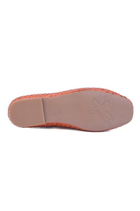 Buy_Heel Your Sole_Orange Bree Woven Ballerina Shoes _Online_at_Aza_Fashions