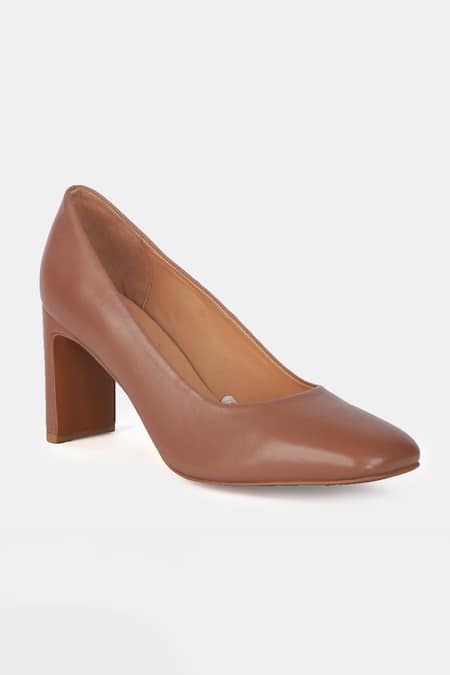 Buy_Heel Your Sole_Brown Kat Mocha Genuine Leather Pump Heels _Online_at_Aza_Fashions