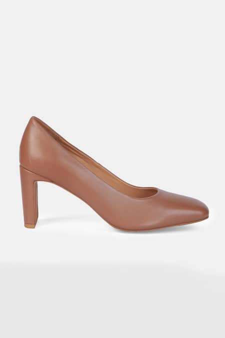 Shop_Heel Your Sole_Brown Kat Mocha Genuine Leather Pump Heels _Online_at_Aza_Fashions