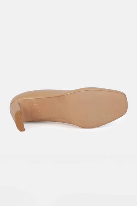 Heel Your Sole_Beige Kat Genuine Leather Pump Heels _Online_at_Aza_Fashions