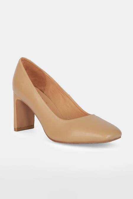 Buy_Heel Your Sole_Beige Kat Genuine Leather Pump Heels _Online_at_Aza_Fashions