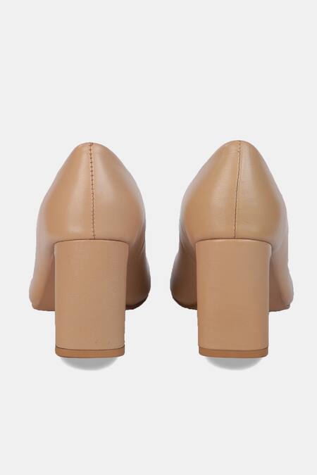 Shop_Heel Your Sole_Beige Kat Genuine Leather Pump Heels _Online_at_Aza_Fashions