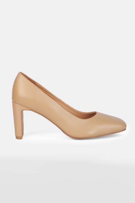 Heel Your Sole_Beige Kat Genuine Leather Pump Heels _at_Aza_Fashions