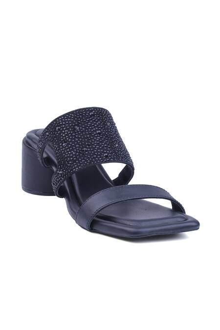 Shop_Heel Your Sole_Black Rhinestones Brilliante Heels _Online_at_Aza_Fashions