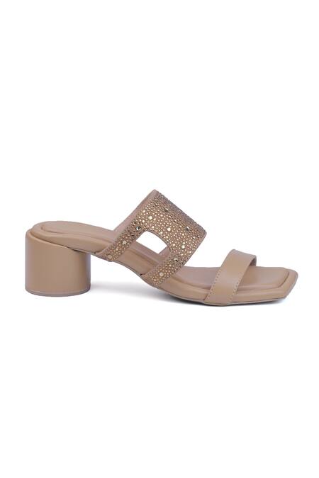 Shop_Heel Your Sole_Beige Rhinestones Brilliante Heels _Online_at_Aza_Fashions