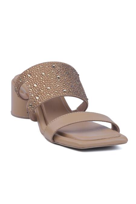 Heel Your Sole_Beige Rhinestones Brilliante Heels _at_Aza_Fashions