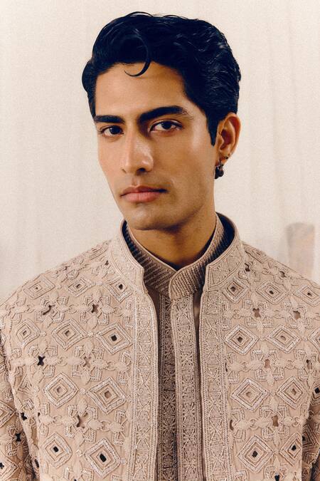 Buy_Amaare_Mauve Tulle Embroidery Designer Rup Bandhgala Set _Online_at_Aza_Fashions