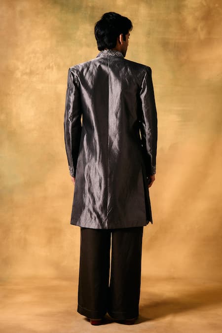 Mukti And Kavith Casa Moonlit Edge Sherwani Jacket Kurta Set 