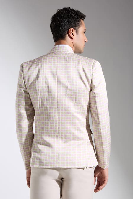 Neha Gursahani Multi Color Checkered Blazer 