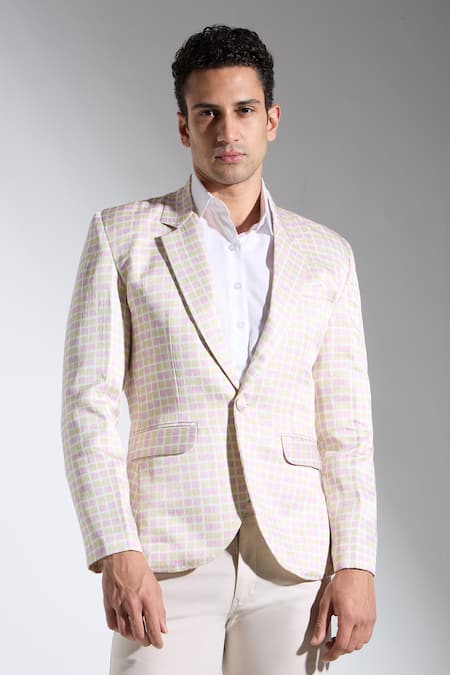 Neha Gursahani Multi Color Checkered Blazer 