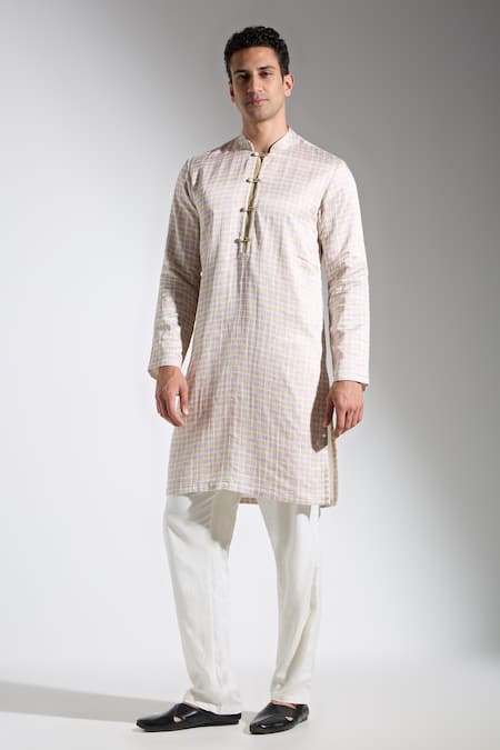 Neha Gursahani Multi Color Satin, Linen Kurta 