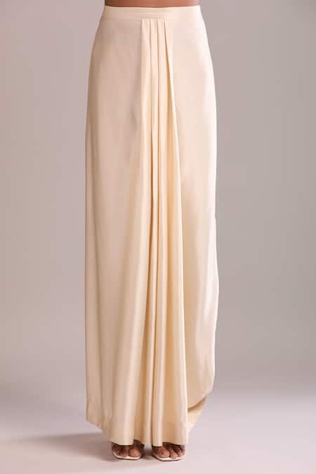 Buy Anamika Khanna Ivory Sequins High Neck Draped Skirt And Cape Set Online at Aza Fashions Buy_Anamika Khanna_Ivory Sequins High Neck Draped Skirt And Cape Set _Online_at_Aza_Fashions
