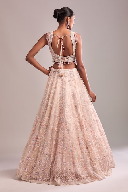 Kalighata Bell Pink Embroidered Lehenga Set 