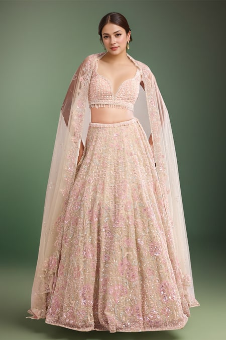 Seema Gujral Embroidered Multi Color Lehenga Set 