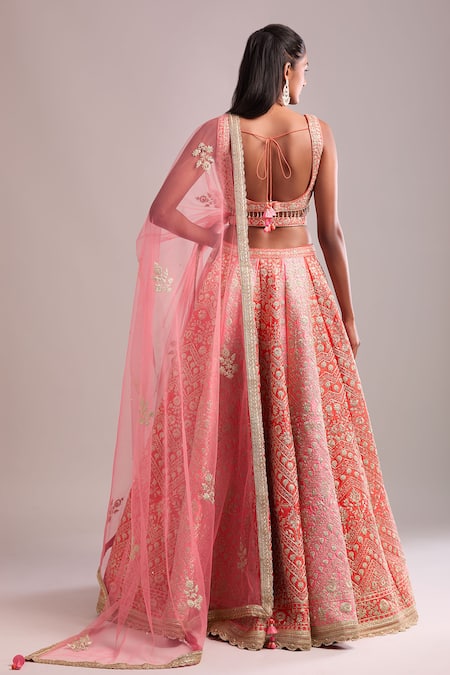 Shyam Narayan Prasad Panelled Lehenga Set with Dupatta 