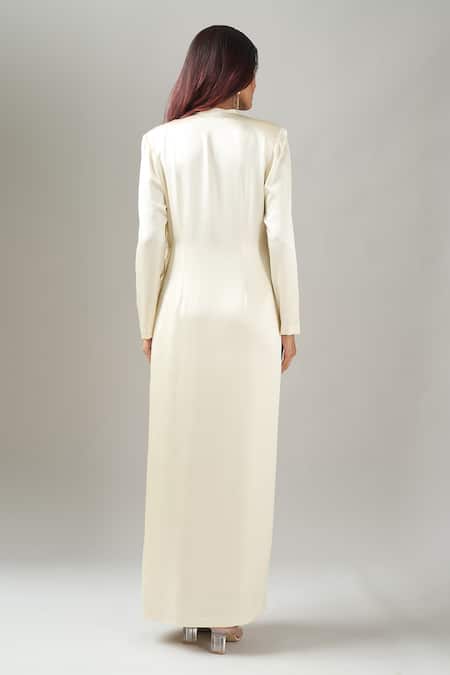 Anamika Khanna Ivory Long Coat Set