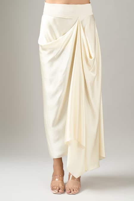 Shop_Anamika Khanna_Ivory Silk Embroidery Long Coat Set _Online_at_Aza_Fashions