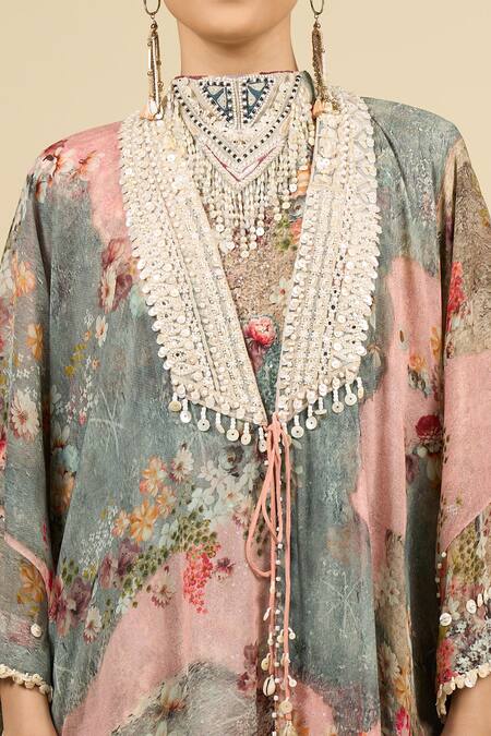 Buy Aseem Kapoor Multi Color Tassels, Embroidery Open , Round Jacket And Trouser Set Buy_Aseem Kapoor_Multi Color Tassels, Embroidery Open , Round Jacket And Trouser Set