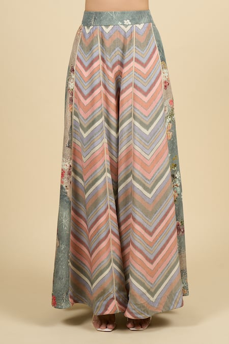 Shop Aseem Kapoor Multi Color Tassels, Embroidery Open , Round Jacket And Trouser Set Shop_Aseem Kapoor_Multi Color Tassels, Embroidery Open , Round Jacket And Trouser Set