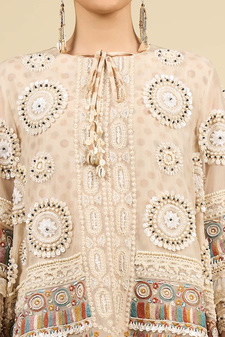 Aseem Kapoor Multi Color Embroidery Round Neck Kurta And Trouser Set at Aza Fashions Aseem Kapoor_Multi Color Embroidery Round Neck Kurta And Trouser Set _at_Aza_Fashions