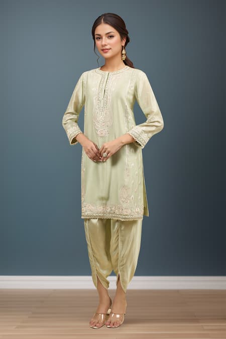 Sheetal Batra Mint Green Kurta With Dhoti Pant 