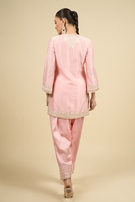 Sheetal Batra Blush Pink Short Kurta Salwar Set 