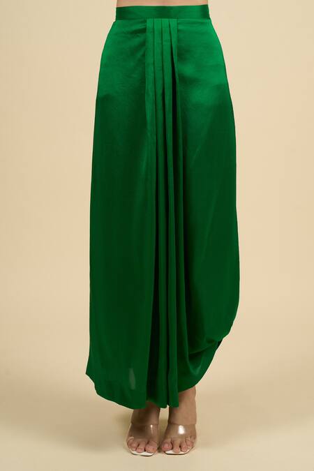 Anamika Khanna Green Emerald Embroidered Boxy Top And Skirt Set at Aza Fashions Anamika Khanna_Green Emerald Embroidered Boxy Top And Skirt Set _at_Aza_Fashions