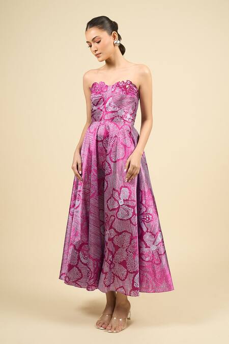 Saaksha & Kinni_Purple Embroidery Myra Designer Dress _at_Aza_Fashions