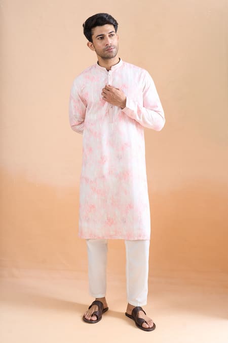 Arihant Rai Sinha Pink Thread Printed Kurta Set