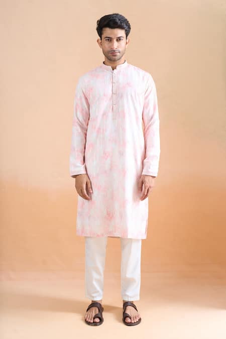 Buy Arihant Rai Sinha Pink Cotton Sequins Thread Printed Kurta Set Online at Aza Fashions Buy_Arihant Rai Sinha_Pink Cotton Sequins Thread Printed Kurta Set _Online_at_Aza_Fashions