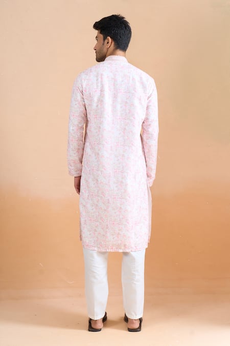 Arihant Rai Sinha Pink Floral Print Kurta Set 