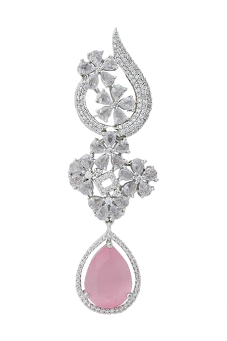 Buy_Nazaakat By Samara Singh_Pink American Diamond Earrings _Online_at_Aza_Fashions