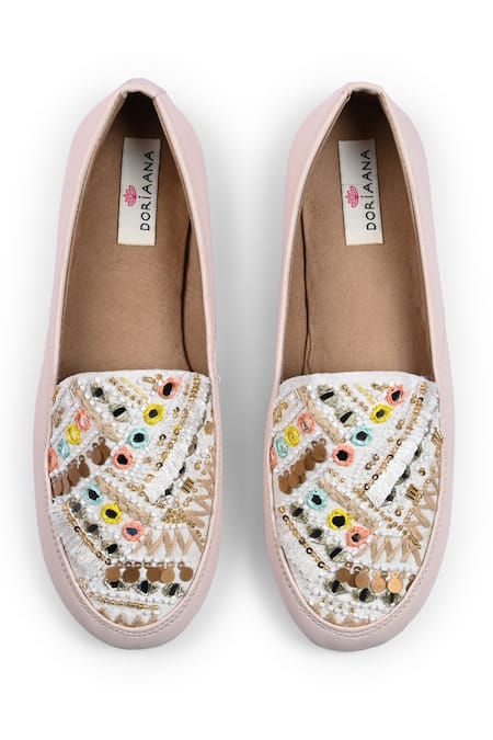 Doriaana Designer Embellished Slip-On Shoes 