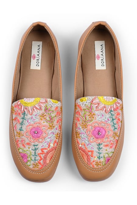 Doriaana Beige Brown Goblet Designer Shoes 