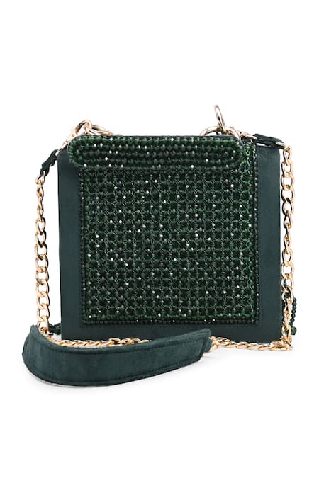 Doriaana Amara Crystal Green Bag 
