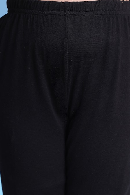 Shop_Petite Pomme_Mustard Viscose Ruffled Top And Black Leggings _Online_at_Aza_Fashions