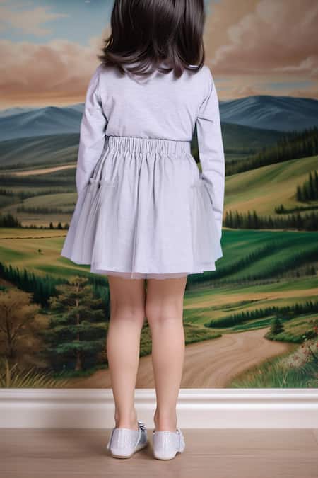 Petite Pomme Skyblue Designer Dress Set 