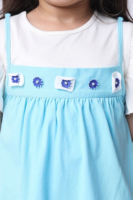 Buy_Petite Pomme_Sky Blue Cotton Embroidery Peplum Top And Pant Set _Online_at_Aza_Fashions