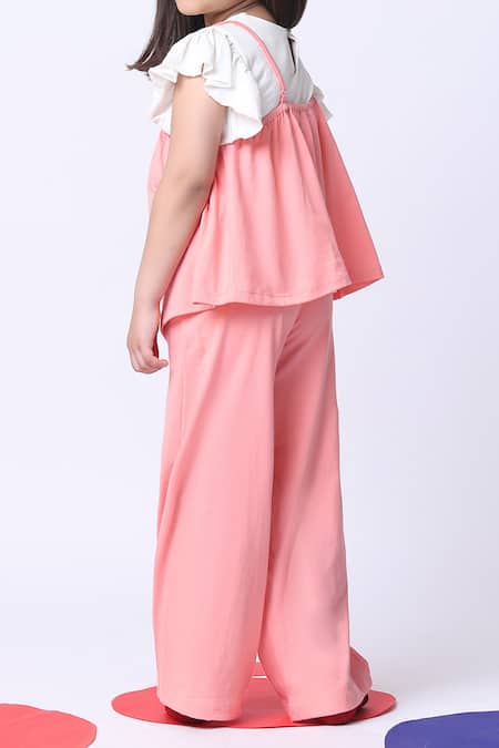 Buy_Petite Pomme_Pink Cotton Embroidery Salmon Peplum Top And Pant Set _Online_at_Aza_Fashions