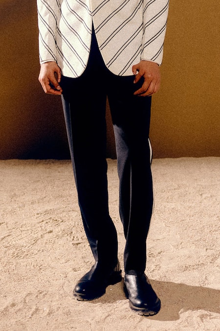 Buy_Amaare_Ivory Silk, Wool Embroidery Designer Kir Tuxedo Set _Online_at_Aza_Fashions