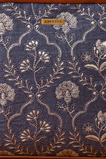 Amyra Blue Embroidery Jharokha Handbag at Aza Fashions Amyra_Blue Embroidery Jharokha Handbag _at_Aza_Fashions