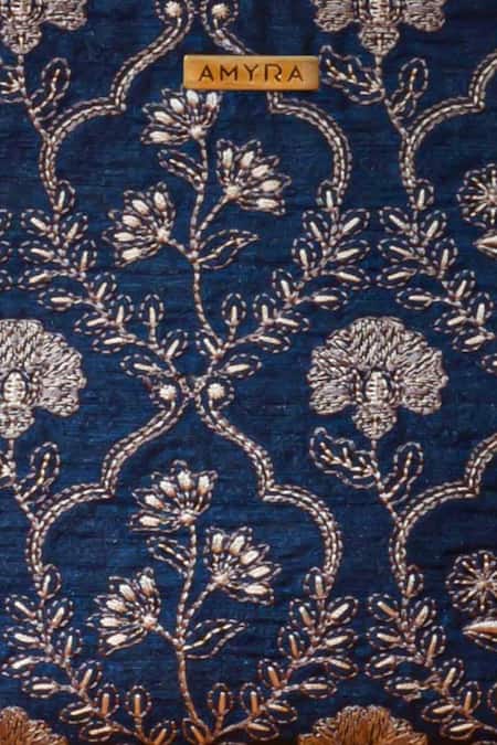 Amyra Blue Embroidery Jharokha Handbag at Aza Fashions Amyra_Blue Embroidery Jharokha Handbag _at_Aza_Fashions