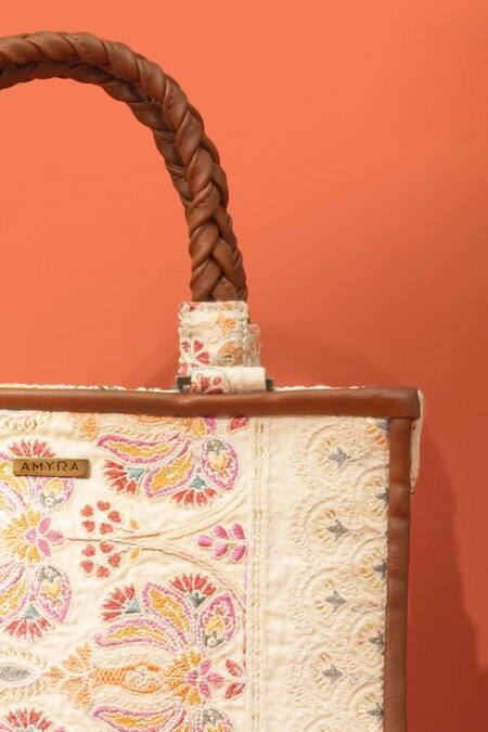 Amyra Multi Color Embroidery Kamal Handbag Online at Aza Fashions Amyra_Multi Color Embroidery Kamal Handbag_Online_at_Aza_Fashions