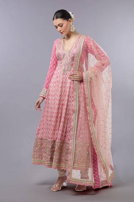Gopi Vaid Pink Designer Anarkali Set 