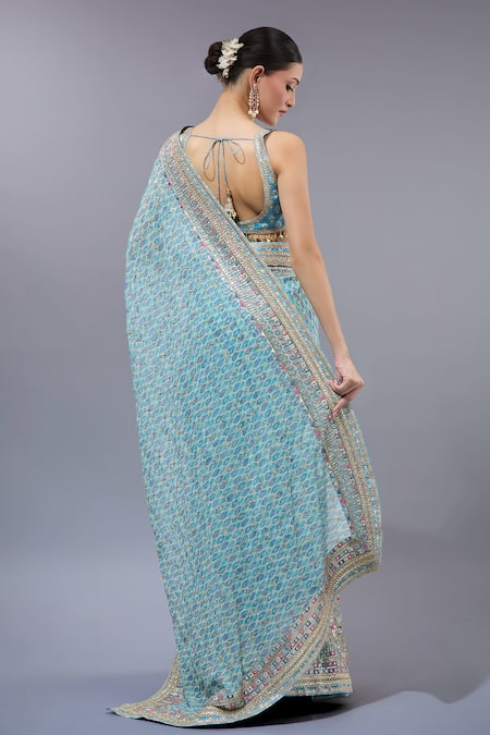 Gopi Vaid Designer Pre-Draped Saree Set 