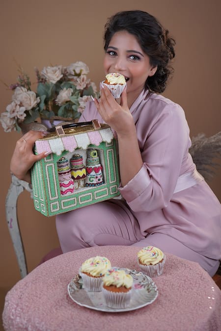 Puneet Gupta_Green Beads Patisserie Minaudiere Handbag _Online_at_Aza_Fashions