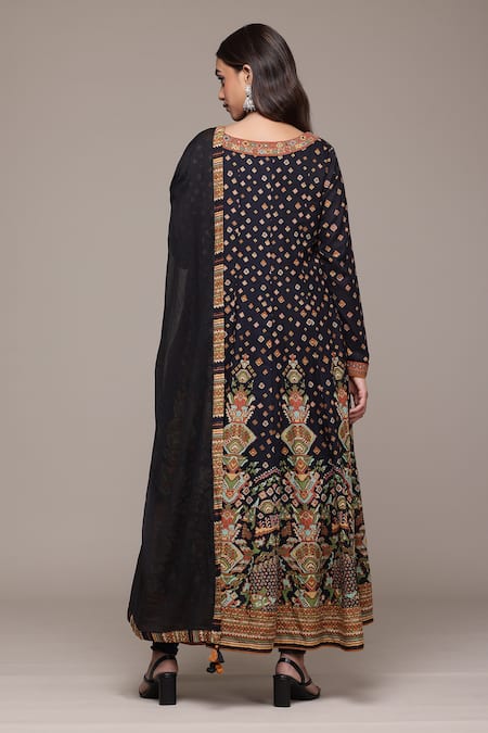 Shop Ritu Kumar Black Cotton, Viscose, Lycra Gopuram Kurta Set With Leggings And Dupatta at Aza Fashions Shop_Ritu Kumar_Black Cotton, Viscose, Lycra Gopuram Kurta Set With Leggings And Dupatta _at_Aza_Fashions