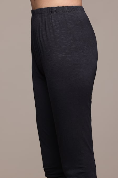 Ritu Kumar Black Cotton, Viscose, Lycra Gopuram Kurta Set With Leggings And Dupatta at Aza Fashions Ritu Kumar_Black Cotton, Viscose, Lycra Gopuram Kurta Set With Leggings And Dupatta _at_Aza_Fashions